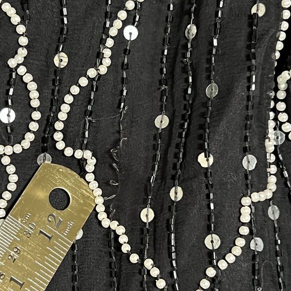 Silhouettes Dress Women's 20 ROARING 20s Sequins Beaded Flapper Girl Dress Black - Picture 8 of 17